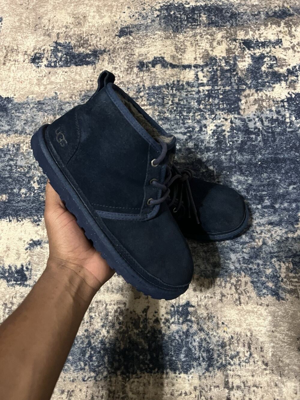 Size 7M- UGG Neumel Chukka Boots Shoes Navy Blue SN 3236